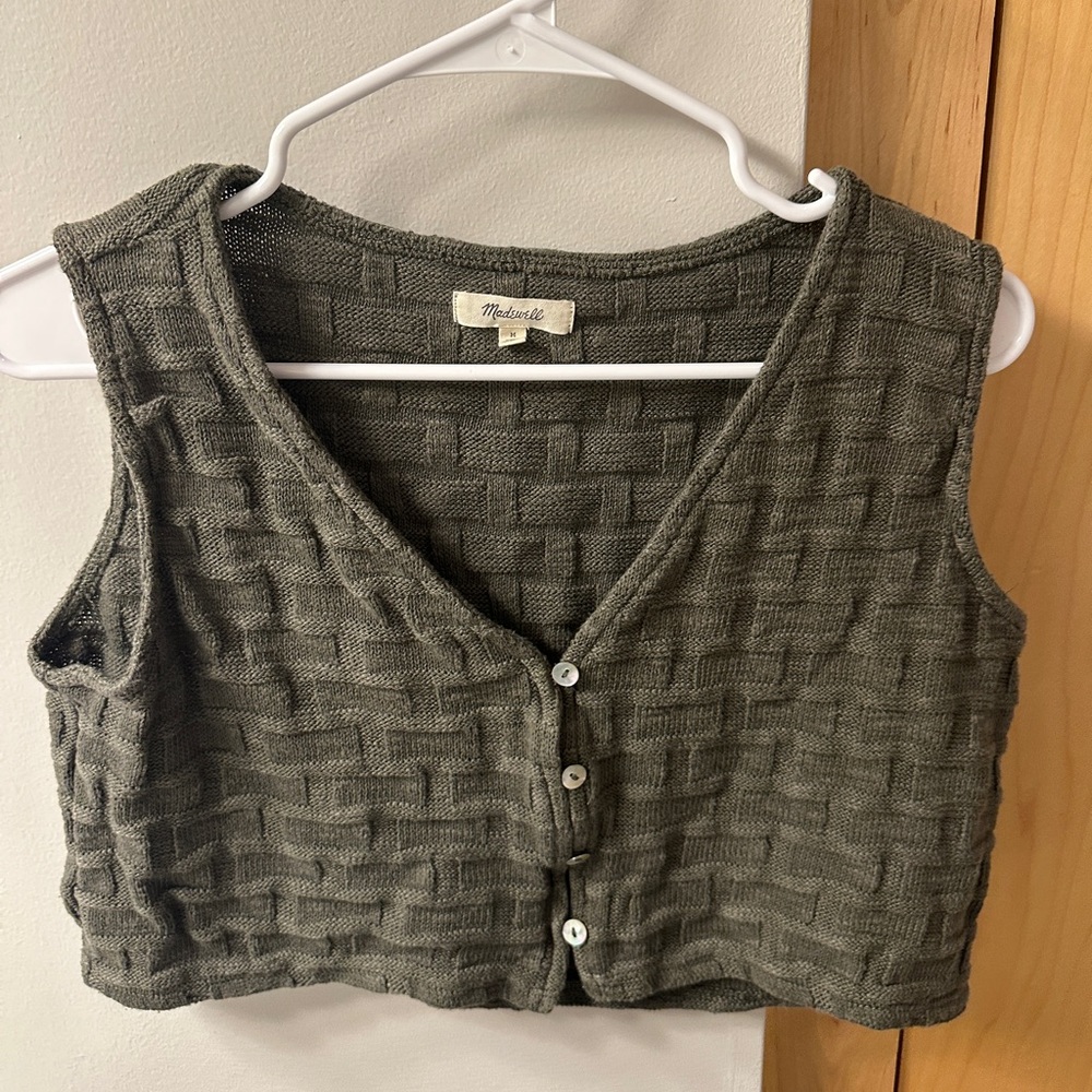Madewell Olive Knit Crop Top